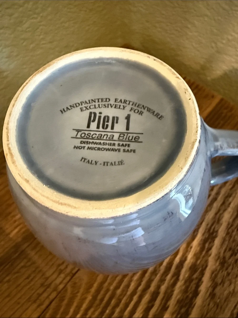 Retired Pier 1 Toscana Blue Italian Earthenware 20-oz Mug